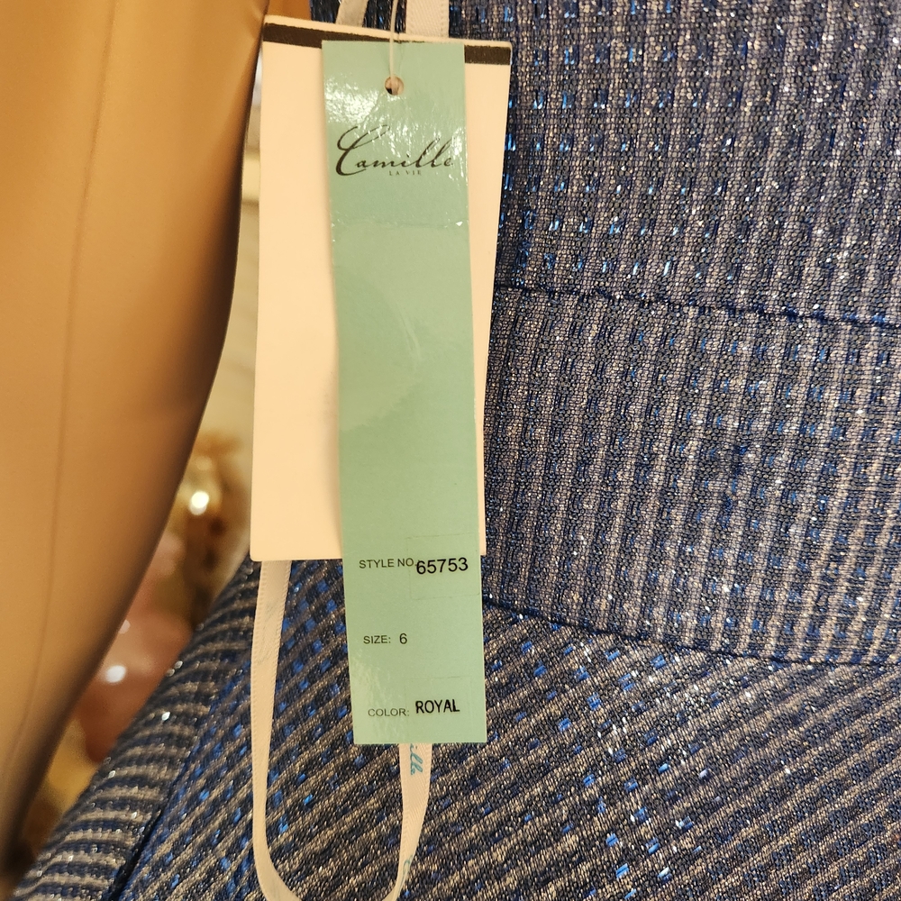 NWT Camille La Vie Sparkly Blue Gown - Size 6 - Picture 11 of 12